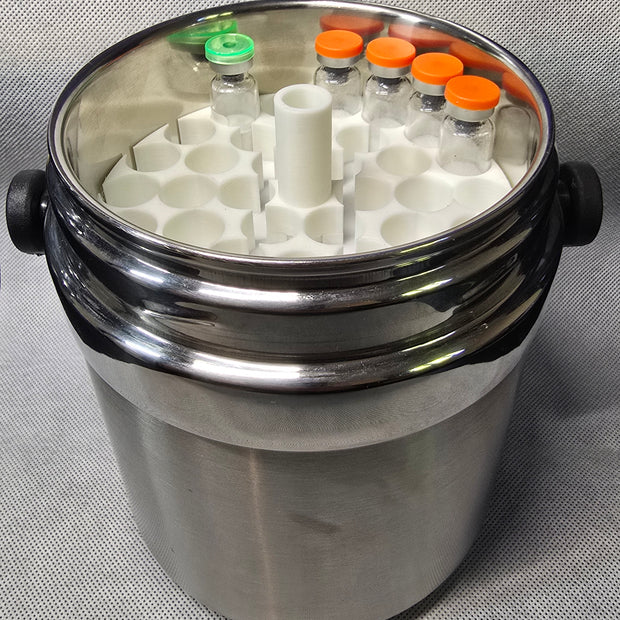 108x 3ml Vials - XL Insulated Peptide Storage - Stainless Steel